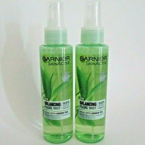 2 Garnier Skin Active Balancing Facial Mist face spray with Green Tea face mist